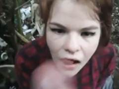 Cherry outdoor blowjob and fuck