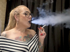 POV - Marlboro reds - From a new angle - Triple Puffs, Deep Inhales, Mouth Inhales and open mouth exhales, Smoke rings, Long drag, Cough, Black lipstick, Long red nails