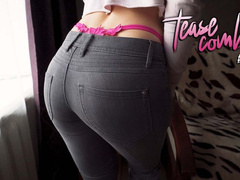 Pawg In Tight Jeans Teasing Pink Thongs Whale Tail