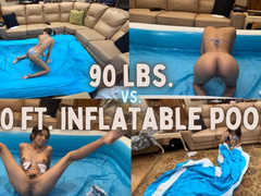 90 lbs vs 10 ft Inflatable Pool 1080p