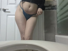 Peeing Over Toilet 3 Times Pussy Spread and Spray 1