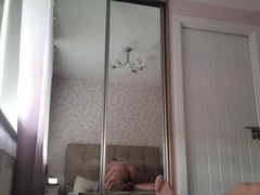 Strangers hot sex on holiday in hotel room, when cuckold husband watching..