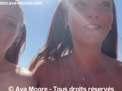 Ava Moore - Teaser - Deux jeunes salopes françaises sucent des inconnus sur la plage naturiste du Cap d'Agde [Flokossama]