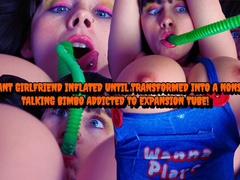 Reluctant Girlfriend Inflated Until Transformed Into A Nonsense Talking Bimbo Addicted To Expansion Tube!