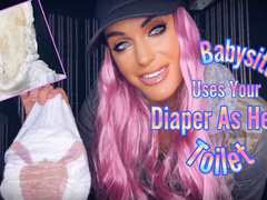 BABYSITTER RAVEN USES YOUR DIAPER AS HER TOILET