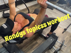 Muscle Milf Kandys topless workout