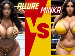 Topless big tit female pro wrestling: Minka Kim vs Allure HD