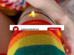Rainbow cutie with pigtails ride on my cock and eat my cum at the end 4K