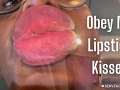 Obey My Lipstick Kisses HD MP4 1080p Royal Ro - lipstick fetish, slave training, ebony lips, lingerie, kissing fetish