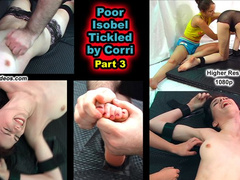 Poor Isobel Tickled by Corri - Part 3 of 3 - Little Cutie Isobel is now being Tickled by Corri and The Mystery Hands while strapped to table on her feet, ribs & under her tits, then gets on her knees with her beautiful ass in the air while she squirms - 1
