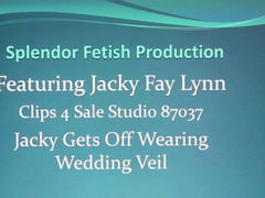 Jacky Fay Lynn Wearing Wedding Veil Gets Off 4K