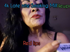 4k Milf Mouth Red lips late nite smoke break