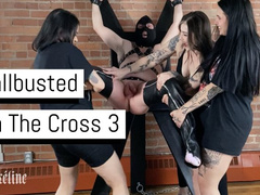 Ballbusted On The Cross 3 | Tiny Dick Sub Gets His Balls Beaten In