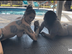 Part 1 FIRST TIME EVER Sugar Diamond vs Andi Vicious in an competitive topless arm wrestling match