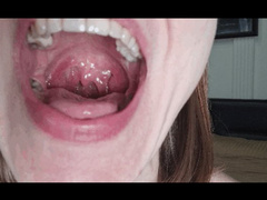 Mouth, tongue and uvula movements closeup