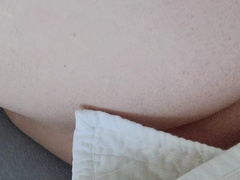 FAT BOTTOMED GIRL BBW IN BED PUP LICKS MY FEET HE LIKES FEET LOL