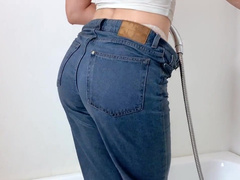 CumForKate - Soaking blue jeans and wet top