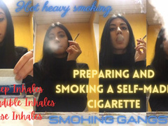 Preparing and Smoking a Self-Made Cigarette
