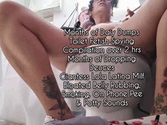 Special Price Toilet Fetish Time spying Compilation over 2 hrs Months of Dropping Deuces Giantess Lola Latina Milf Bloated Belly Rubbing, Smoking, On Phone Pee & Potty Sounds avi