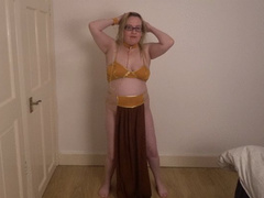 Naughty Princess Leia slave girl dancing striptease