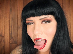 * 854x480p * Mesmerizing Vampire Goddess Commands You To Stroke With Her Wet Tongue Tease -MOV