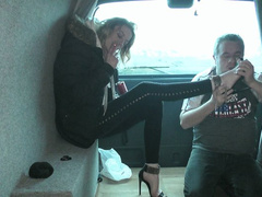 Chelsea Makes Her Slave Worship Her Feet In The Camper Vans