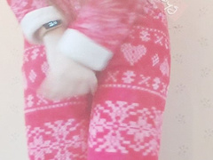 Cheeky baby in Christmas long onesie