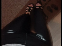 Pissed diapers in leather pants and sandals