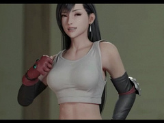 Tifa Lockhart brought to orgasm after a delicious blowjob