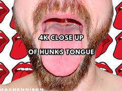 4k close up of hunks tongue