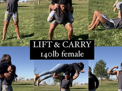 Lift & Carry 160lb vs 140lb Female - Fireman, Piggyback, Overhead Press, Shoulder Carry & More