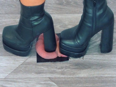 Ambers Super High Chunky Heel Platform Boots - Extreme Cock and Balls Trample - Amber Cam