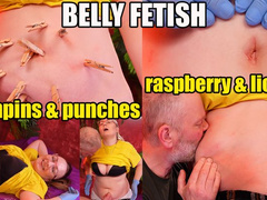 Belly Play: Clothpins, Punches, Raspberry Fetish, Licking (720p)