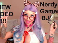 Nerdy GAMER Girl Quick BJ Huge FACIAL Dirtytalk AHEGAO Shaking FAKE Tits GLASSES