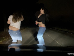 2 Latinas dance and buttcrack in the street