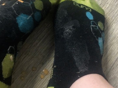 Dirty socks in crushed eggs!