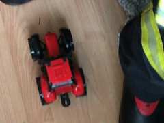 Firefighter stomping toy Tractor (Top View)