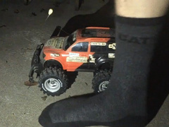 Stomping Toy Truck with Work Socks