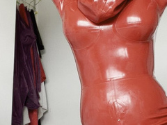 latex rubber catsuit and hoods and but plugs tease and cum and boots