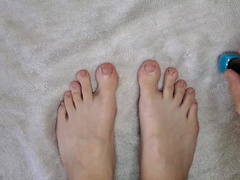 Longfootlola pov nail painting painting long toes light blue green color what color would you onlyfans porn video xxx