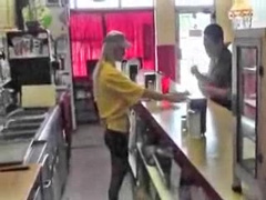 Amateur fast food teen employee gets fucked