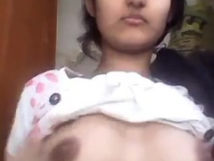 Indian girl showing perfect natural boobs to boyfriend
