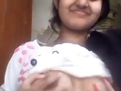 Indian girl showing perfect natural boobs to boyfriend