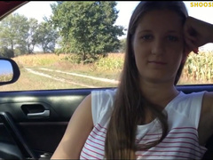 Teen BJ in car finished it off outdoors