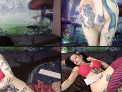 Kandykitten23 got down on the floor and rode the hell out of her black dildo and lots of close ups in free webcam show 2017-08-30_233827