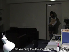 Kinky Japanese secretary makes her boss lick and fuck her