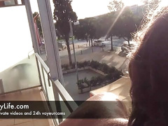 Live Blowjob and fucking just above the breakfast restaurant