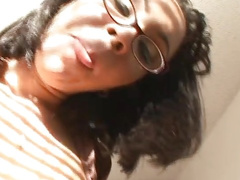 Big Tits Ebony Teen With Glasses Blowjob