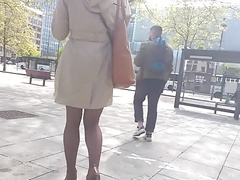 Slow motion woman with nice high heels and pantyhose part 3
