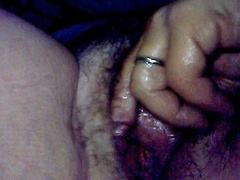fisting wife's big hairy cunt